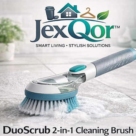 JexQor™ DuoScrub 2-in-1 Cleaning Brush with Soap Dispenser